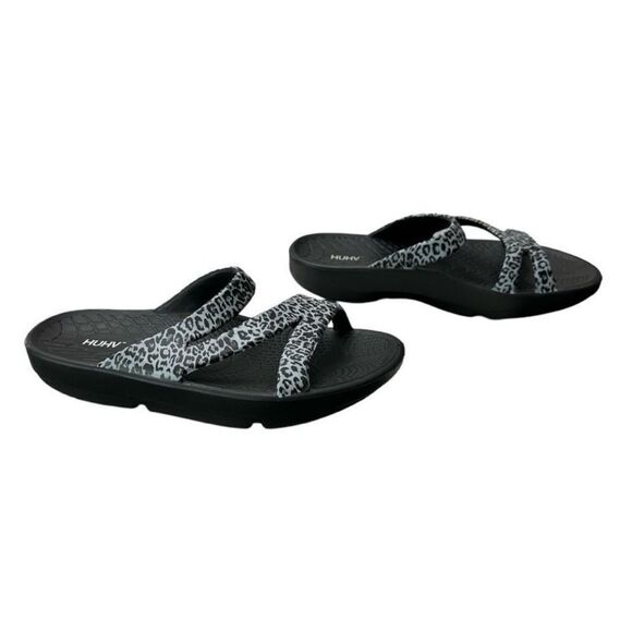 New HUHV Recovery Cheetah Z Strap Walking Sandals Orthopedic Flip Flop Women’s 8 - Picture 4 of 8